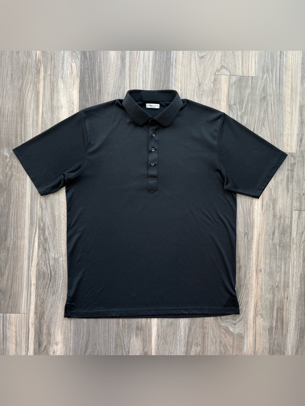 Collars & Co. Dress Collar Relaxed Polo in Black Size L
